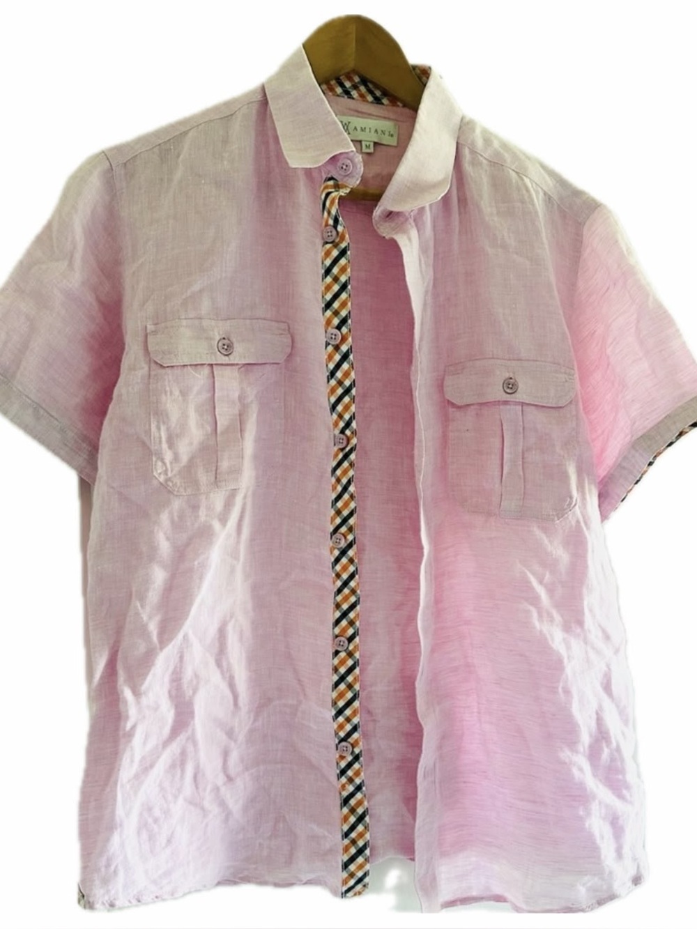 Amiani Linen Button Down Men’s Shirt